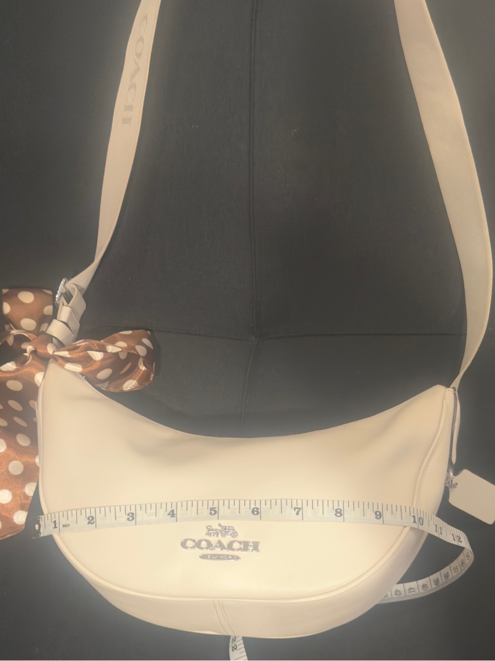 🤎 Coach Pace Chalk White Crescent Hobo Crossbody/ Shoulder Bag - Picture 15 of 16